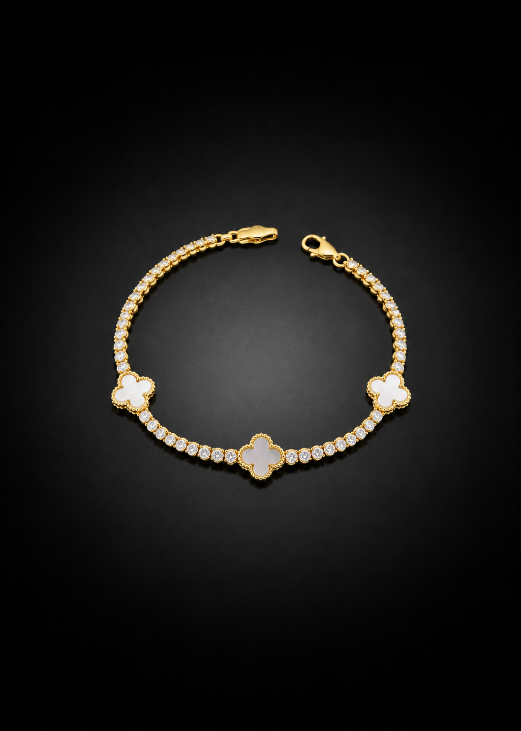 White Clover Tennis Bracelet