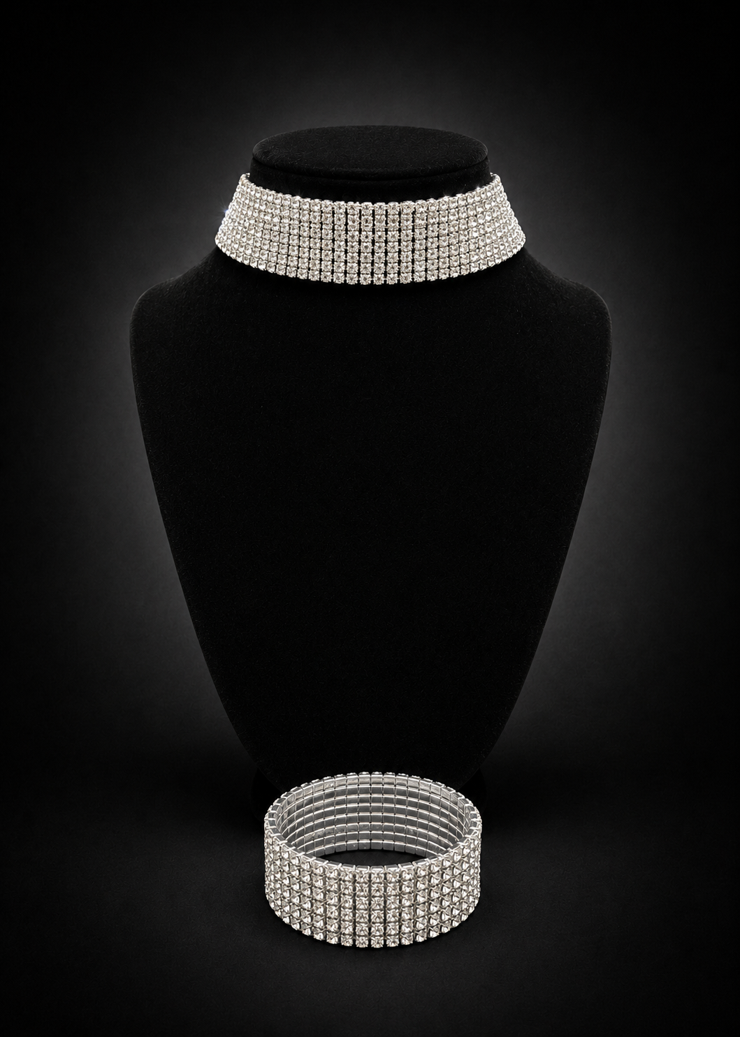 Red Carpet Crystal Collar & Cuff Set