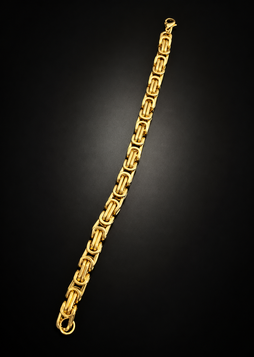 Gold Finish Byzantine Bracelet - 8.5in 8mm