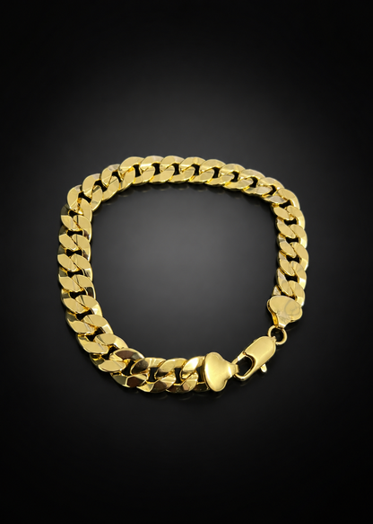 Gold Finish Curb Bracelet - 8.5in 8mm
