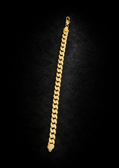 Gold Finish Curb Bracelet - 8.5in 8mm