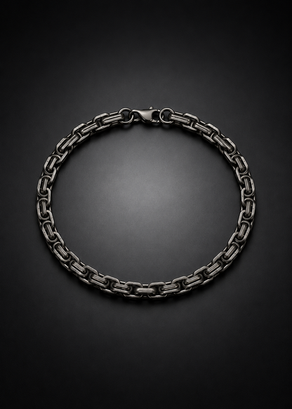 Black Byzantine Bracelet - 8.5in 8mm
