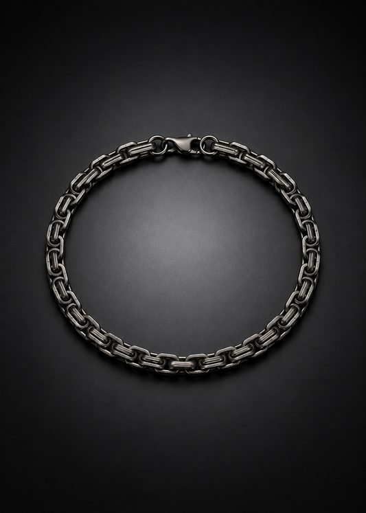 Black Byzantine Bracelet - 8.5in 8mm