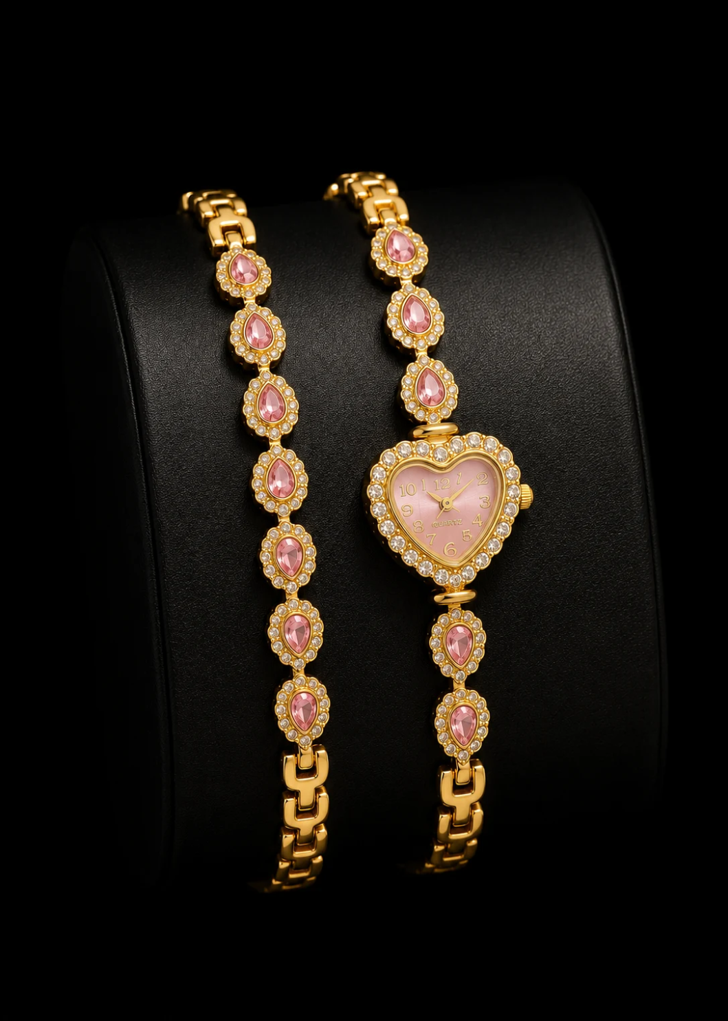 Pink Heart Watch Set
