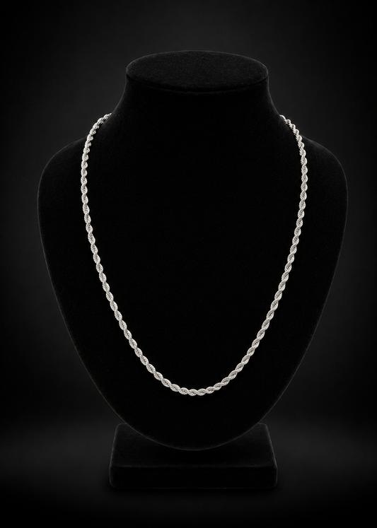Silver Rope Chain 24 inch x 1.5mm