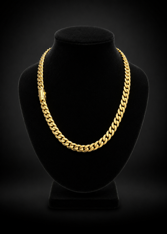 Classic Miami Cuban Link Chain - Gold finish  18 inch x 6mm