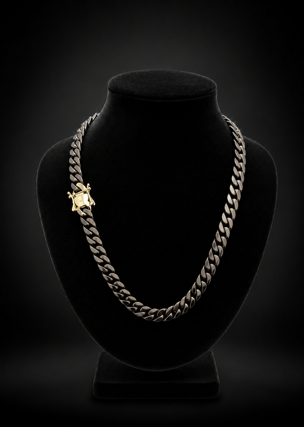 Eclipse Miami Cuban Chain with Gold Finish Lock 24 inch x 8mm