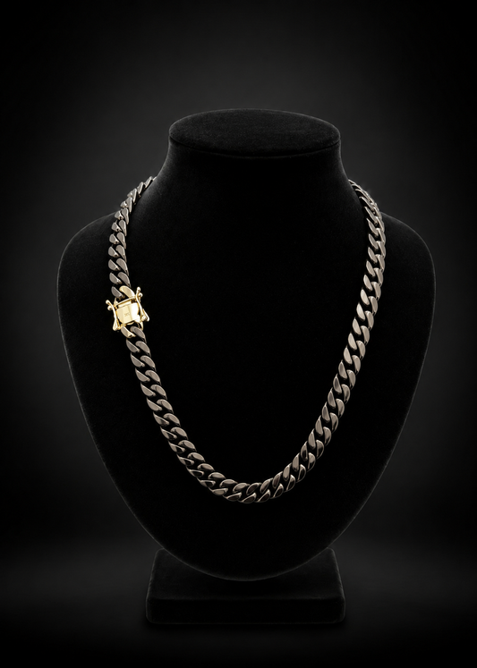 Eclipse Miami Cuban Chain with Gold Finish Lock 24 inch x 8mm