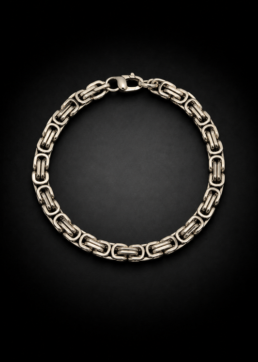 Silver Byzantine Bracelet - 8.5 in 8mm