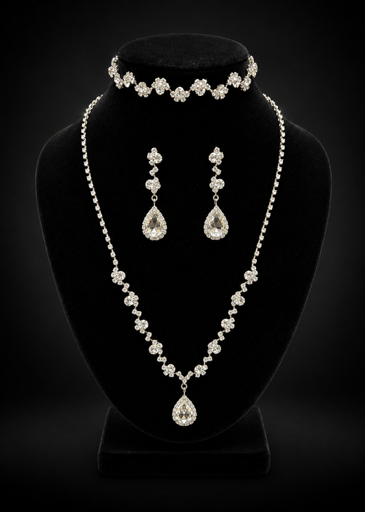 Crystal Bloom Bridal 3-Piece Set