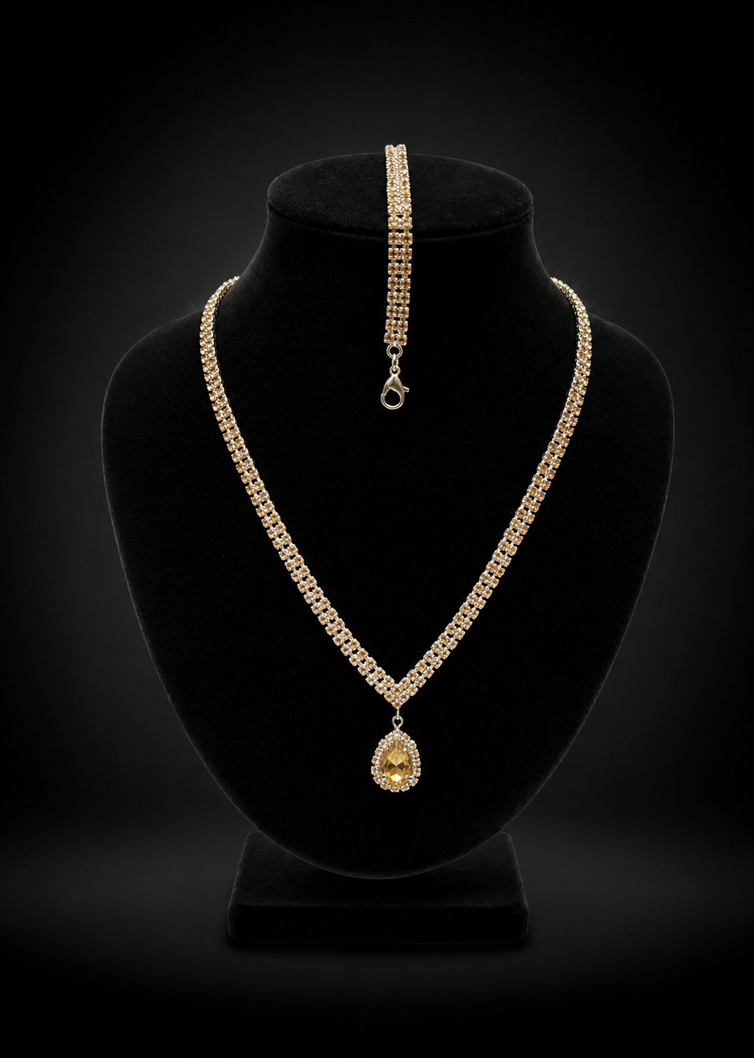 Champagne Crystal Tennis Set