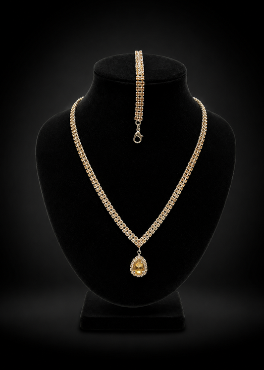 Champagne Crystal Tennis Set