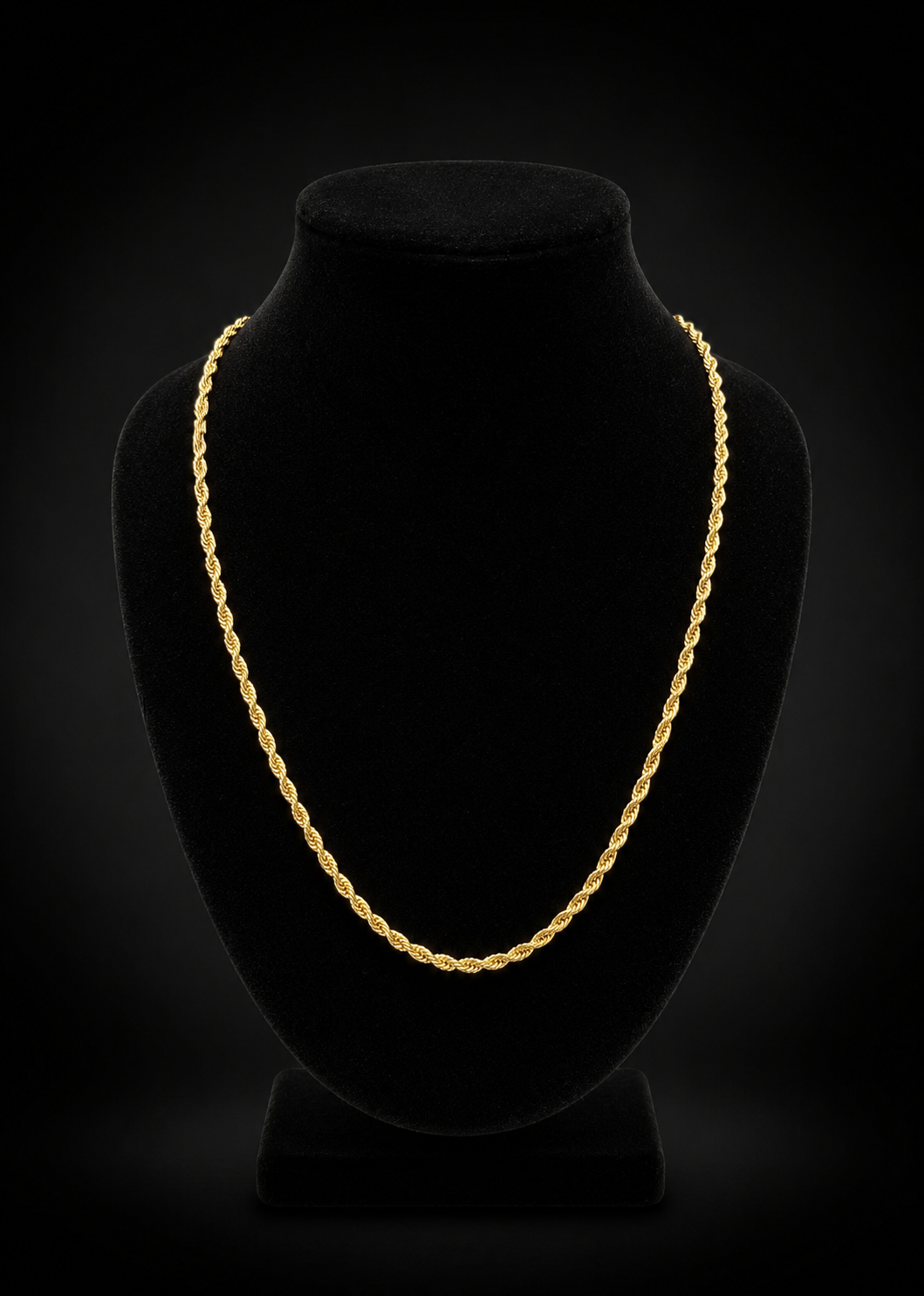 Gold Finish Rope Chain 24 inch x 1.5mm